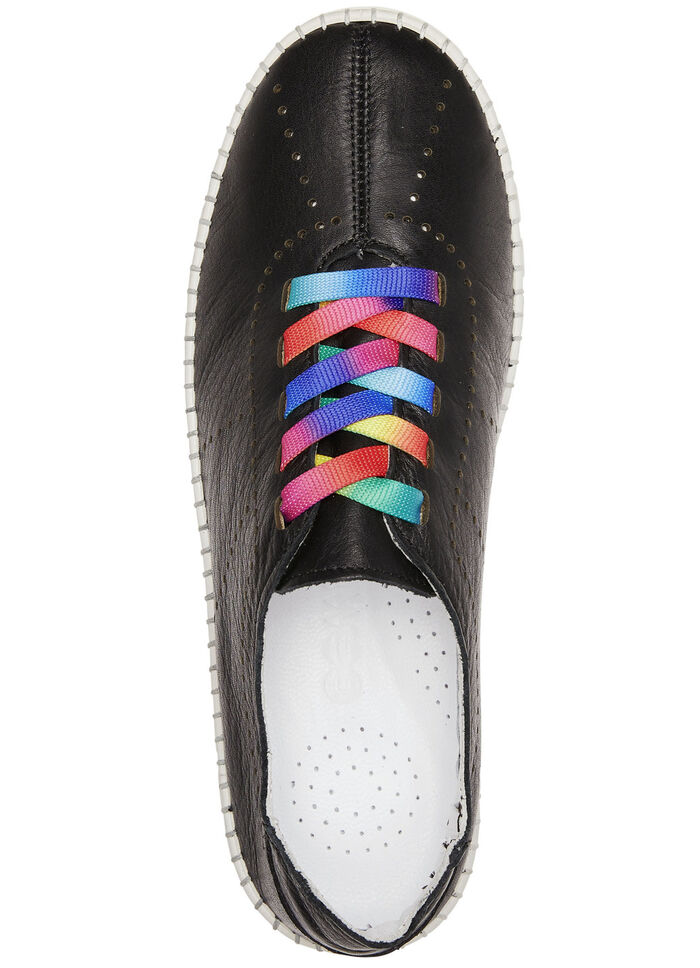 Gemini Schnürschuh mit Schnürsenkel in Regenbogen-Farben SCHWARZ