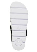 Sommerliche Damen-Clogs, aus Leder SCHWARZ