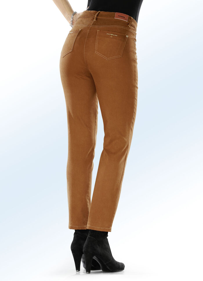 Hose in 5-Pocket-Form mit softem Griff COGNAC