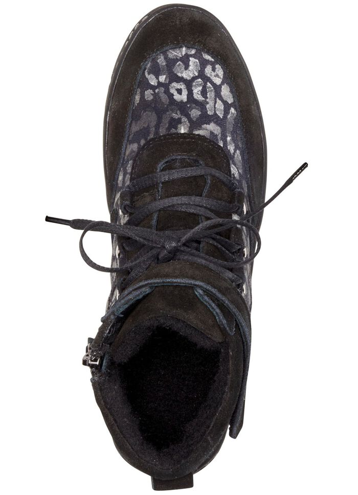 ELENA EDEN Schn&uuml;r-Bootie aus Veloursleder SCHWARZ