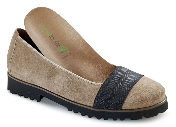 Waldläufer Slipper mit Rundum-Gummizug CAMEL