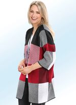 Long-Strickjacke in flottem Jacquard-Dessin 