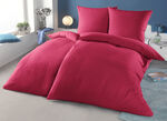 Biber Bettwäsche-Garnitur mit Reissverschluss ROT