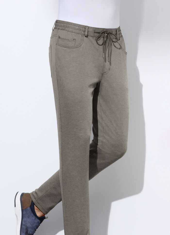 Superstretch-Hose mit Gummibund in 3 Farben SCHLAMM MELIERT