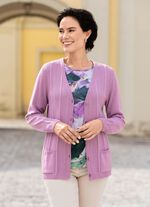 Strickjacke mit feinen Strukturstreifen FLIEDER