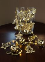 Lichterkette, 36-flammig, aus Metall GOLD