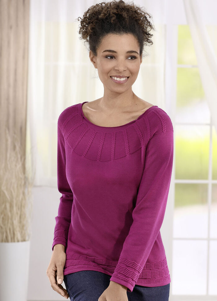 Pullover in Strukturmix BEERE