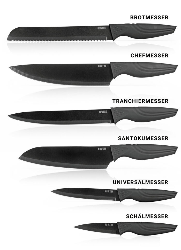 Messerblock, 7-teilig, mit extra scharfen Titanmessern