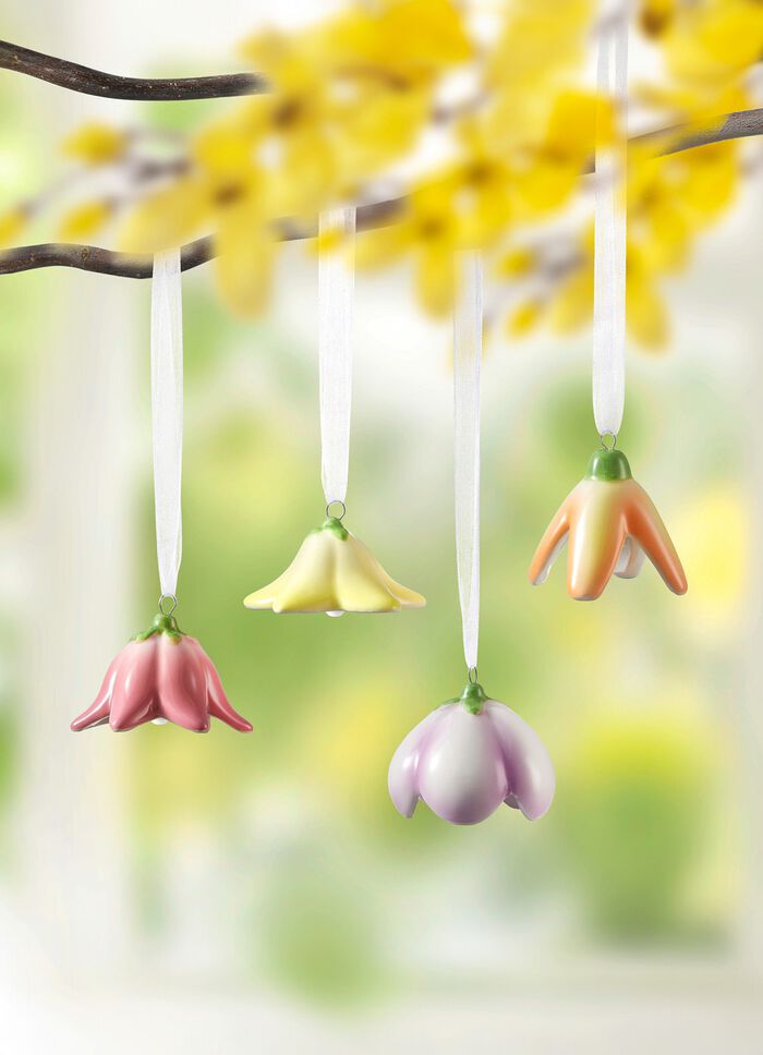 Blumengl&ouml;ckchen aus Keramik, 4er-Set 