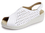 Gemini Sandale aus luftig perforiertem Rind-Nappaleder WEISS