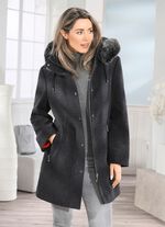 Longjacke mit abnehmbarer Kapuze 