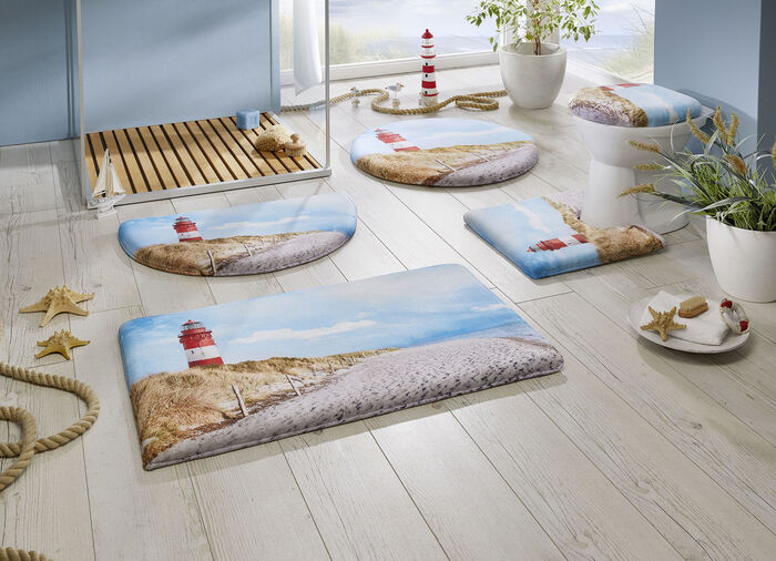 Maritime Badgarnitur mit rutschhemmender Rückseite 