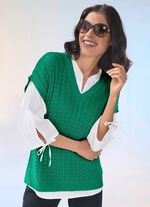 Pullunder mit Ajour- und Strukturmuster GR&Uuml;N