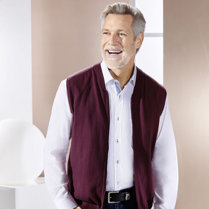 Gilet mit durchgehendem Reissverschluss in 4 Farben BORDEAUX