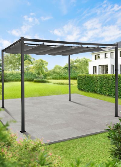 Pergola mit pulverbeschichtetem Stahlgestell 