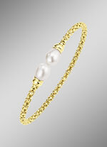 Vergoldeter Armreif mit Süsswasser-Zuchtperlen 