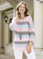 Pullover mit Mustermix im Blockringeldessin 