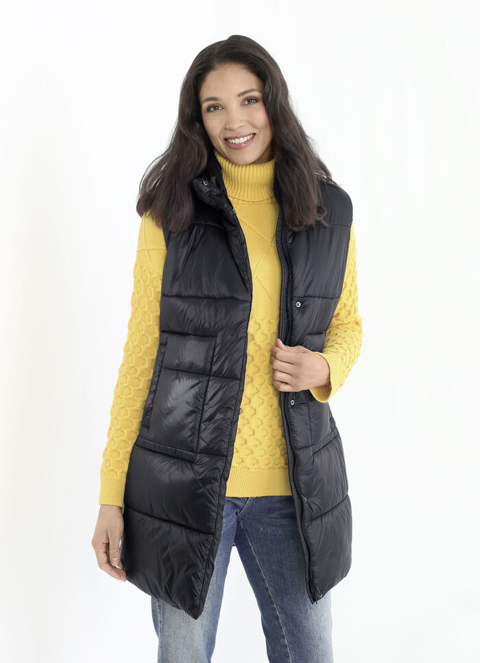 Funktions-Longgilet mit 2-Wege-Reissverschluss 