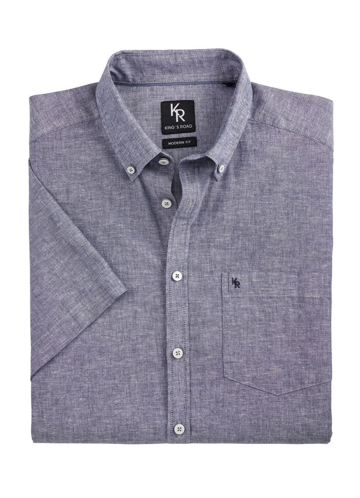 &laquo;King's Road&raquo;-Hemd mit Button-Down-Kragen in 4 Farben DUNKELBLAU MELIERT