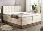 Boxspringbett mit Topper und 2 Bettkästen BEIGE-BRAUN
