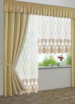 Vorhang aus Florentiner-T&uuml;ll in verschiedenen Farben WEISS-GOLD