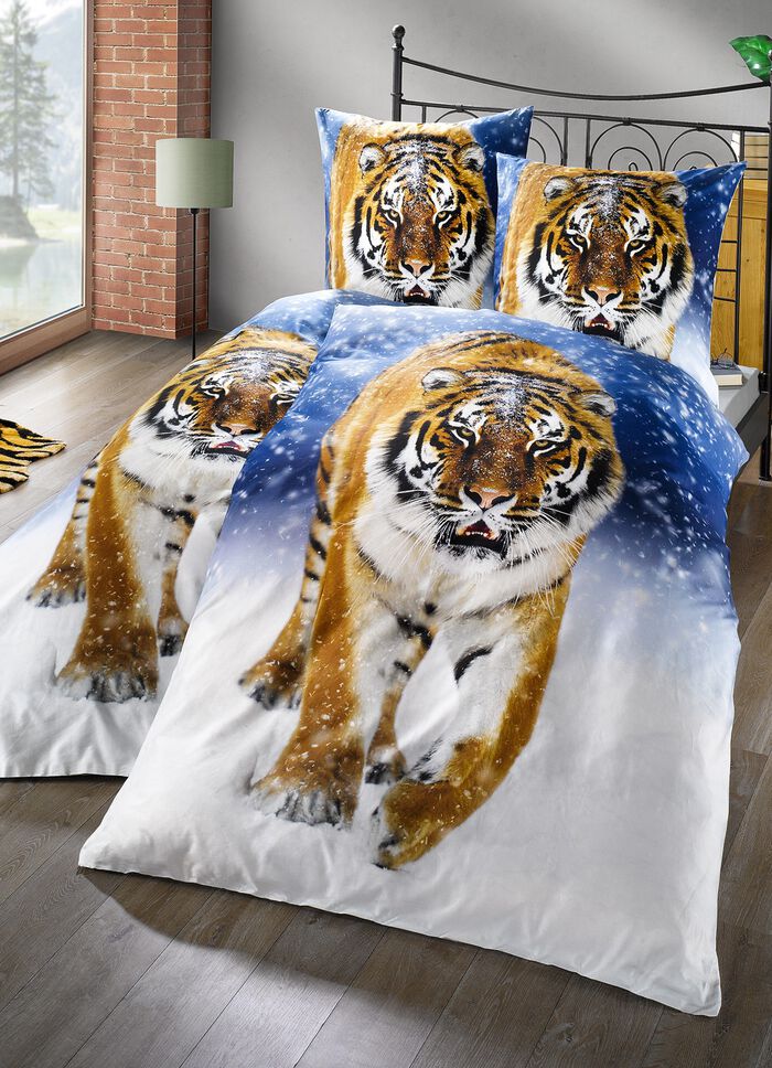 Bettw&auml;sche-Garnitur &laquo;Tiger im Schnee&raquo; 