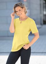 Shirt mit dekorativem Halsausschnitt in 3 Farben GELB