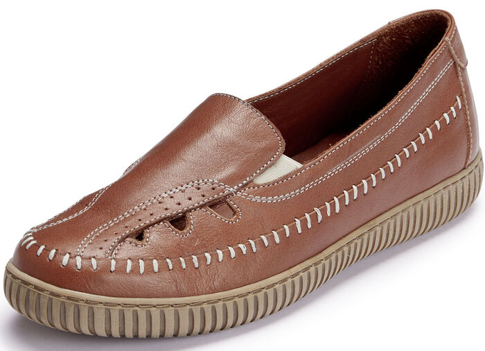 Gemini Slipper aus Rind-Nappaleder COGNAC