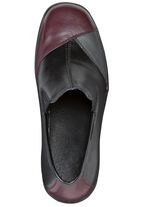 ELENA EDEN, bequeme Damen-Slipper, Weite H, mit herausnehmbarem Fussbett SCHWARZ-CHIANTI-GRAU