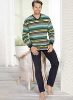 Schlafanzug mit V-Ausschnitt und Bündchenabschlüssen