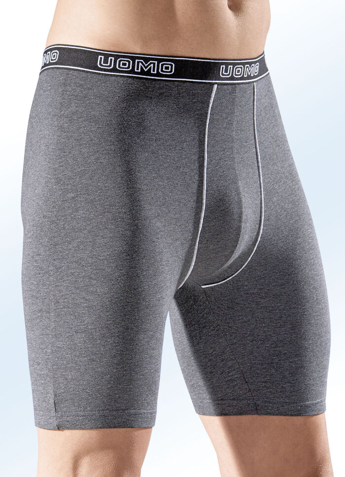 Viererpack Longpants, mit Elastikbund, Kontrastpaspeln 