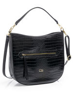 Collezione Allessandro Tasche aus krokogeprägtem Synthetikmaterial SCHWARZ