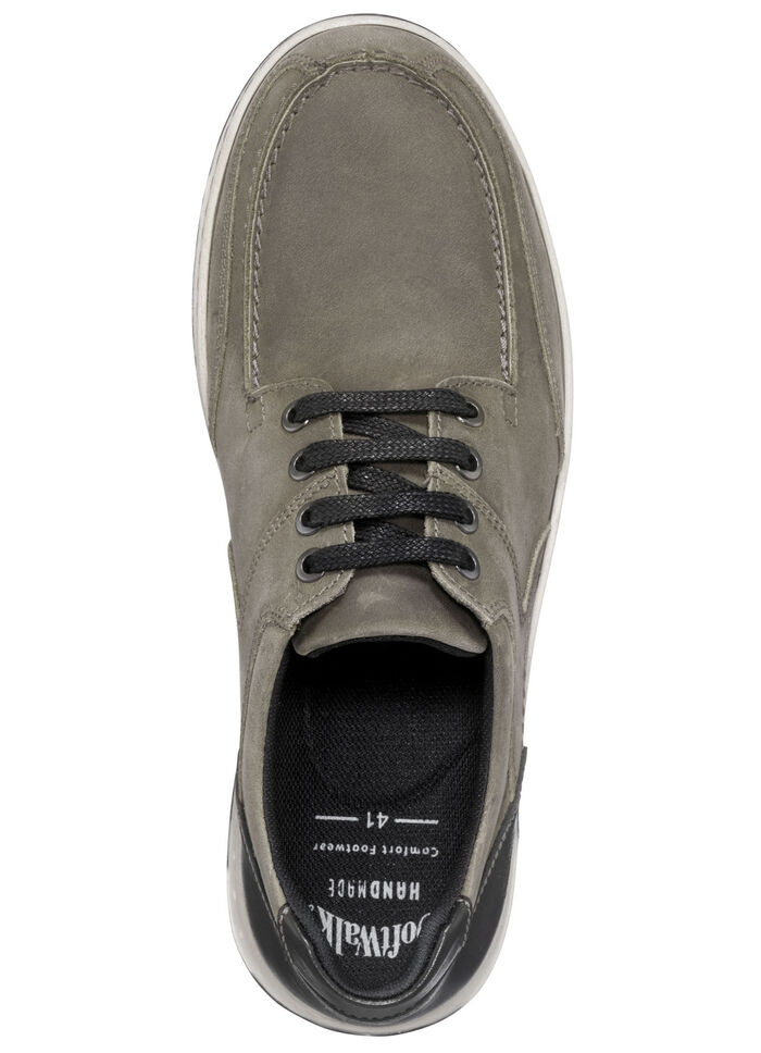 Schnürschuhe mit Kontrast-Besätzen TAUPE-SCHWARZ