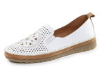 Gemini, sommerliche Damen-Slipper, Weite G, mit herausnehmbarem Fussbett WEISS