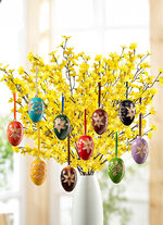 Handgeschnitzte Ei-Hänger, 10er-Set 