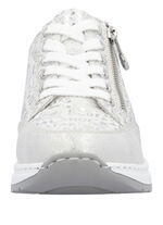 Rieker Schnür-Sneaker aus bedrucktem Synthetikmaterial HELLGRAU-SILBER