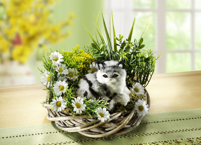 Tischkranz mit Katze