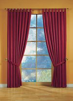 Fensterdekoration aus schwerer Thermo-Chenille-Qualit&auml;t ROT
