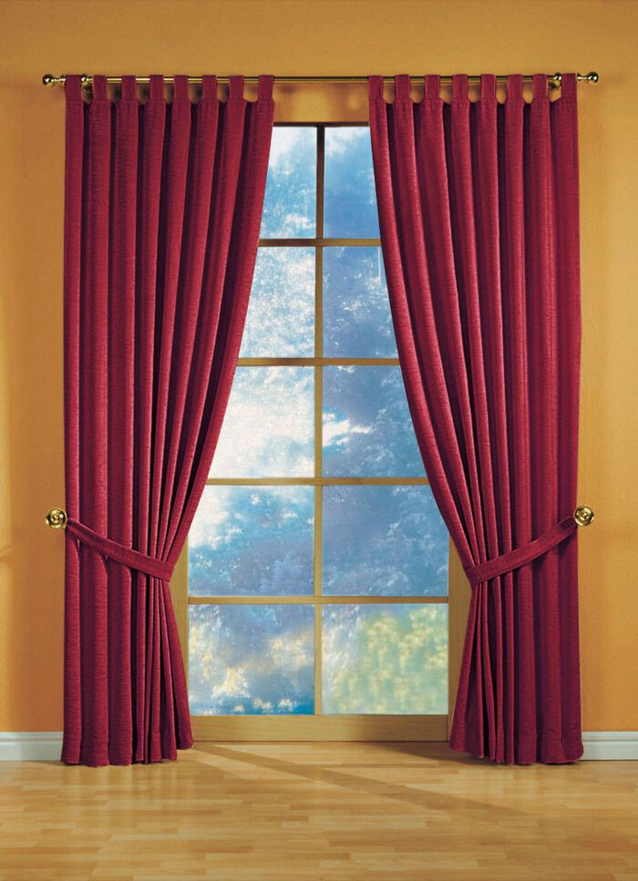 Fensterdekoration aus schwerer Thermo-Chenille-Qualit&auml;t ROT