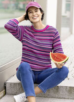 Pullover mit Mustermix im Ringeldessin 