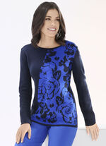 Pullover mit Schurwolle MARINE-ROYALBLAU