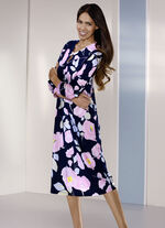 Nachthemd mit langen &Auml;rmeln und 1-Knopf-Verschluss am Halsauschnitt 