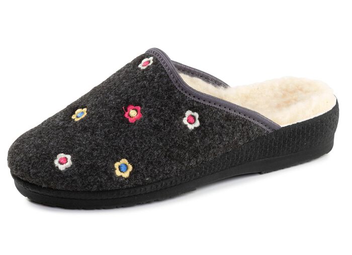 Gef&uuml;tterte Damen-Hausschuhe, mit Schurwolle 