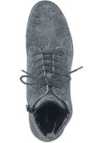 Waldl&auml;ufer Schn&uuml;r-Stiefelette mit floraler Pr&auml;gung GRAU