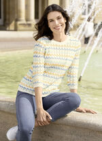 Pullover mit Ringeln in Wellendessin 