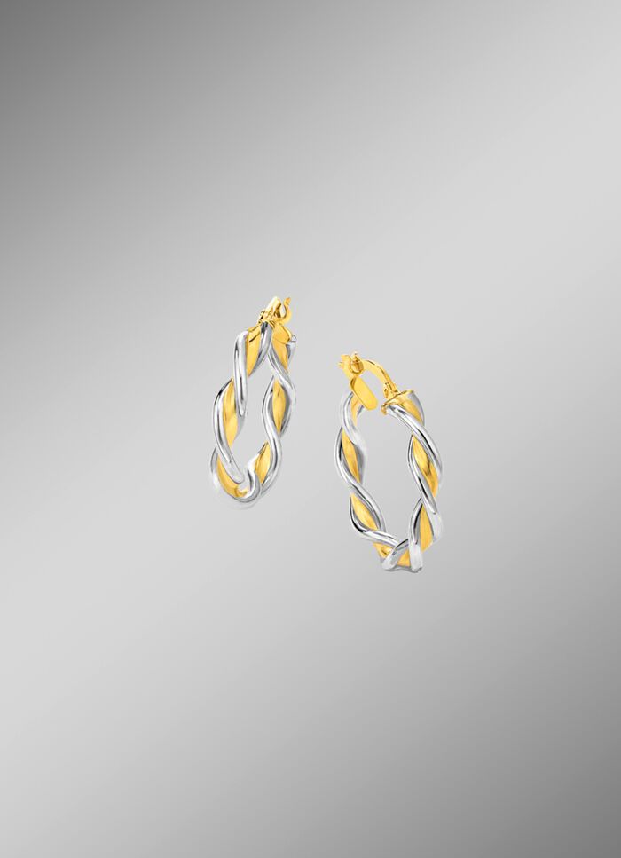 Gedrehte Creolen in Bicolor 