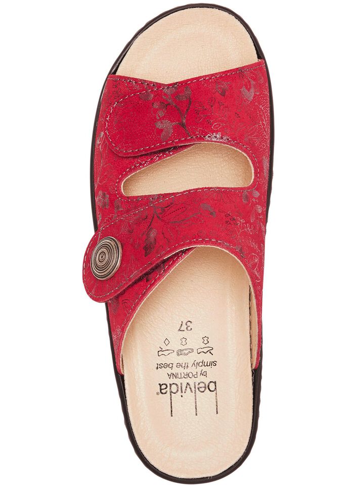 ELENA EDEN, klassische Damen-Pantoletten, Weite H, mit herausnehmbaren Fussbett ROT