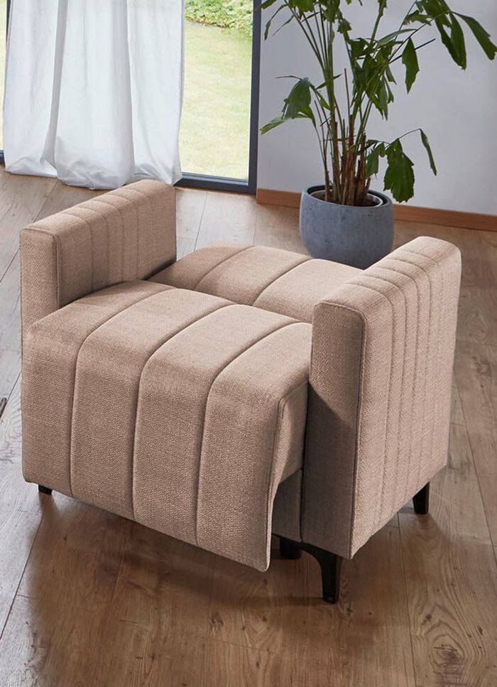 Frei im Raum aufstellbare Polsterm&ouml;bel mit Bettfunktion BEIGE