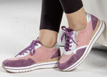 Sneaker mit weißen Besätzen AUBERGINE-ROSA