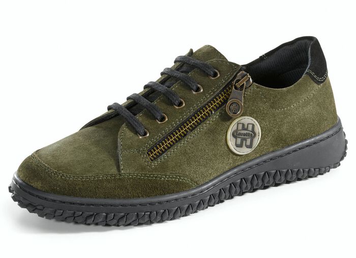 Schn&uuml;rschuh im modischen Design KHAKI-SCHWARZ